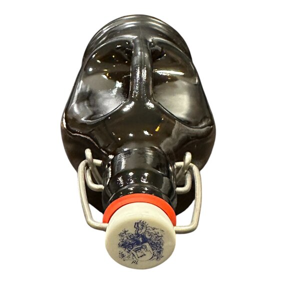 Vintage German Flip Top Glass Bottle with Handle, Hunting Scene - Picture 8 of 8